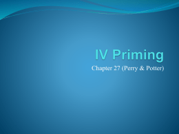 IV Priming/IV Medications