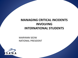 managing critical incidents involving international students