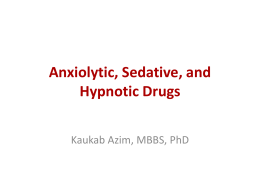 Anxiolytic, Sedative, and Hypnotic Drugs