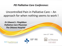 Palliative Pain Management: An In