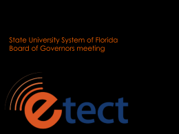 eTect Overview - State University System of Florida
