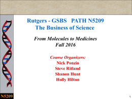 M2M16 Class #1 Slides - Rutgers New Jersey Medical School
