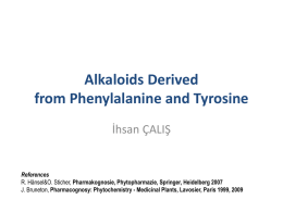 Alkaloids Derived from Phenylalanine and Tyrosine
