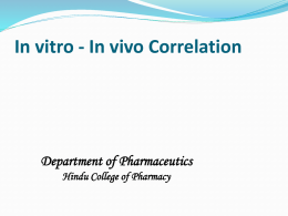 In vitro - In vivo Correlation