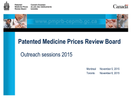 Canada`s Patented Medicine Prices Review Board