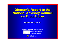 Director`s Report to the National Advisory
