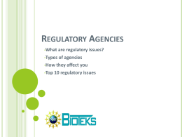 PowerPoint: Regulatory Agencies