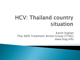 HCV: Thailand country situation