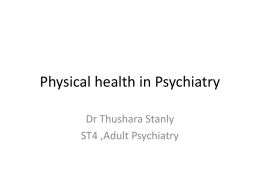 Physical health in Psychiatry