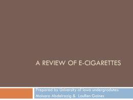E-cigarette review - iowa counties public health association