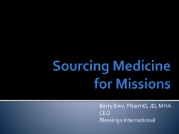 sourcing safe medicine for missions