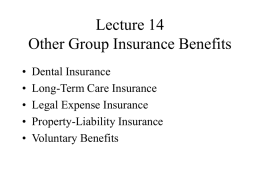 Lecture 14 Other Group Insurance Benefits
