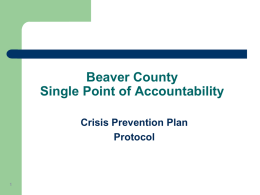 Crisis Prevention Planning - Beaver County System of Care