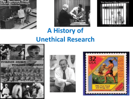 History of Unethical researchx