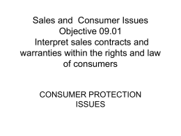 C 9.01 SALES-CONSUMER PROTECTION PPT