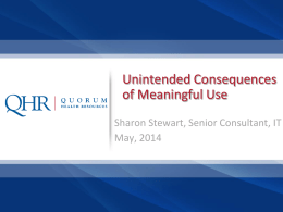 Unintended Consequences of Meaningful Use