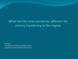 What are the main predicate offences for money laundering
