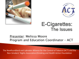 E-Cigarettes - Alliance for the Control of Tobacco