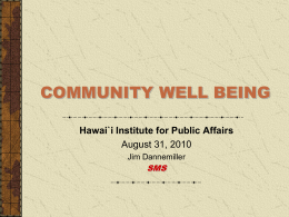 community well-being - The Hawaii Institute for Public Affairs