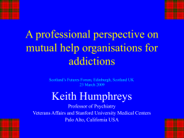 A professional perspective on mutual help organisations for
