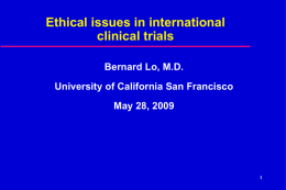 Ethical Issues in International Clinical Trials