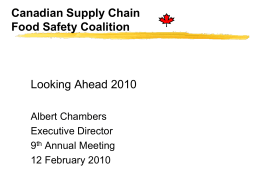 Looking Ahead presentation - Canadian Supply Chain Food Safety