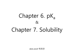 Chapter 6. pKa Chapter 7. Solubility