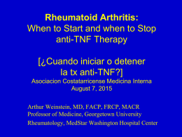 Rheumatoid Arthritis (RA) - Asociacion Costarricense de Medicina
