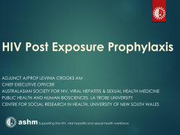 HIV Post Exposure Prophylaxis - Regional Network