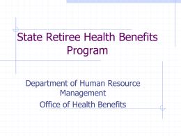 State Retiree Health Benefits Program