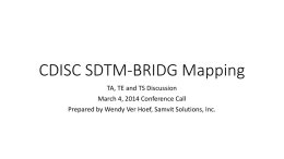 CDISC SDTM-BRIDG Mapping