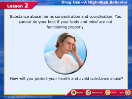 N Chapter 23 Lesson 2 drug use and high risk behavior