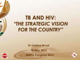 TB and HIV - The Strategic Vision for SA