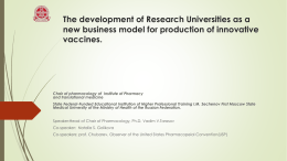 The development of Research Universities as a new business
