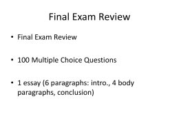 PPT: Final Exam Review