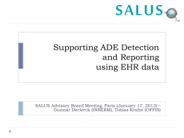 SALUS ADE Detection and ICSR Reporting Tools