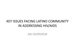 key issues facing latino community in addressing hiv/aids