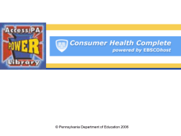Consumer Health Complete - Western Beaver County School
