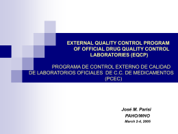 External Quality Control Program of Official Drug Quality Control