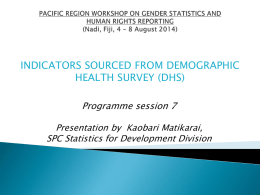 Nadi, Fiji, 4 – 8 August 2014 - United Nations Statistics Division