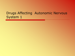 Drugs Affecting Autonomic Nervous System 1
