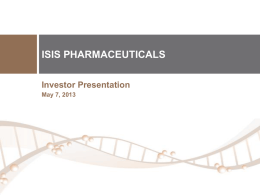 isis pharmaceuticals - Media Corporate IR Net