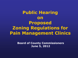 2012-06-05 Public Hearing Ordinance Zoning of Pain Management