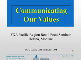 Communicating Our Values - Montana Environmental Health