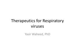 Therapeutics for Respiratory viruses