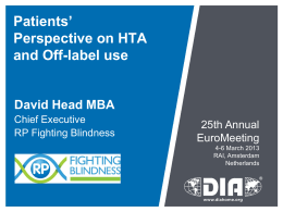 Slide Presentation - of RP Fighting Blindness