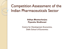 Competition Assessment of the Indian Pharmaceuticals