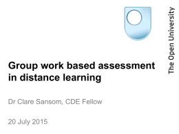 Group-work based assessment in distance learning