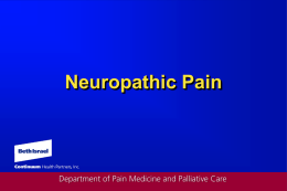 Pain Syndromes: Neuropathic Pain