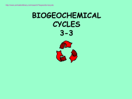 BIOGEOCHEMICAL CYCLES 3-3 - Brookings School District